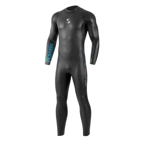 Synergy Men's Volution 3/2mm Triathlon Wetsuit - Full Sleeve Open Water (Black, L1)