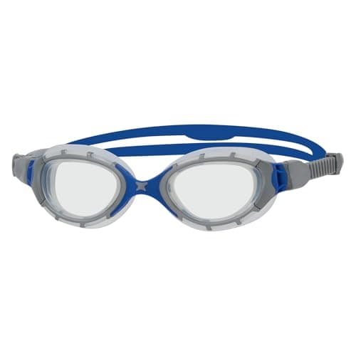 Zoggs Adult Unisex Predator Flex Anti-Fog UV Protection Curved Lens Ultra-Fit Gasket Quick-Adjust Swimming Goggles, 461041