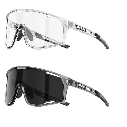 KAPVOE Photochromic Cycling Glasses Clear Mountain Bike Sunglasses K180