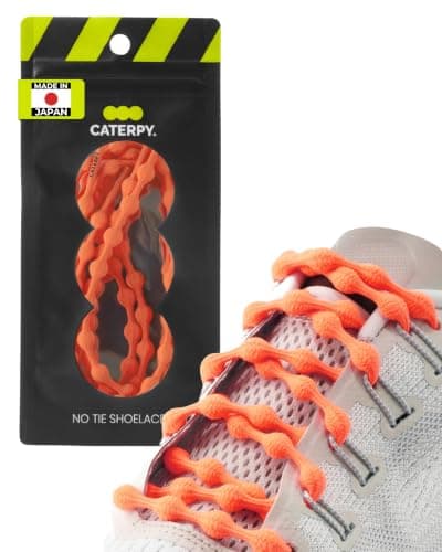 Caterpy RUN Elastic Shoe Laces - No Tie Shoelaces for Adults, Citrus Orange | For Adults & Kids, Versatile, Easy-to-Use, All Shoes, No-Tie, Sports Shoes