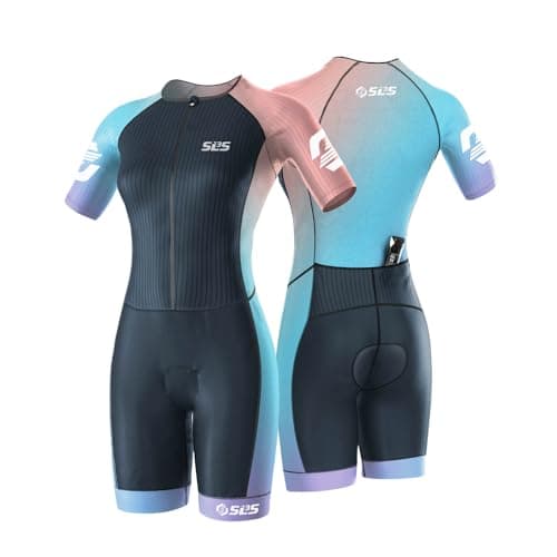 SLS3 Triathlon Suits Women - Elite Aero Sleeved Trisuit, Sky Medium