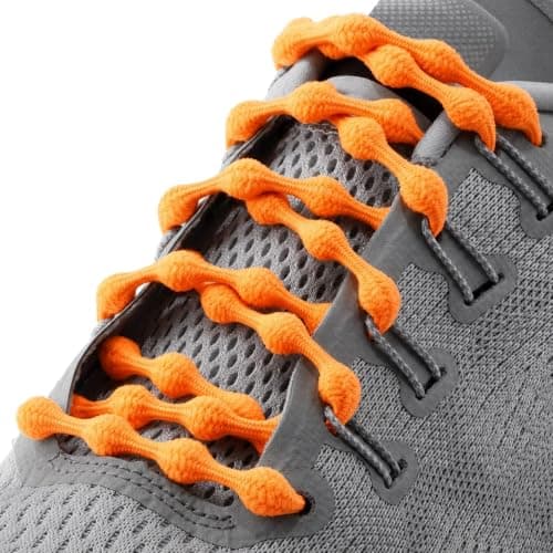 Caterpy RUN Elastic Shoe Laces - No Tie Shoelaces for Adults, Citrus Orange